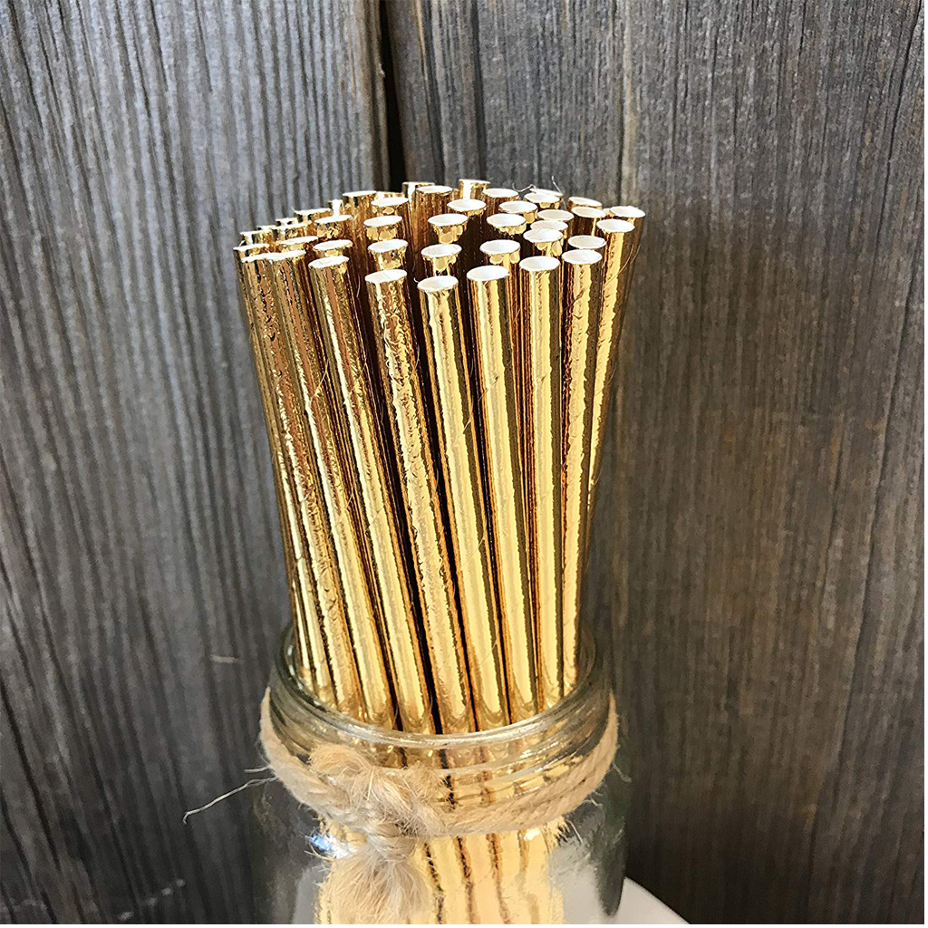 Gold Paper Straws 