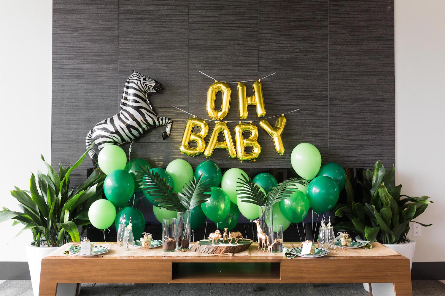 dark green and gold baby shower