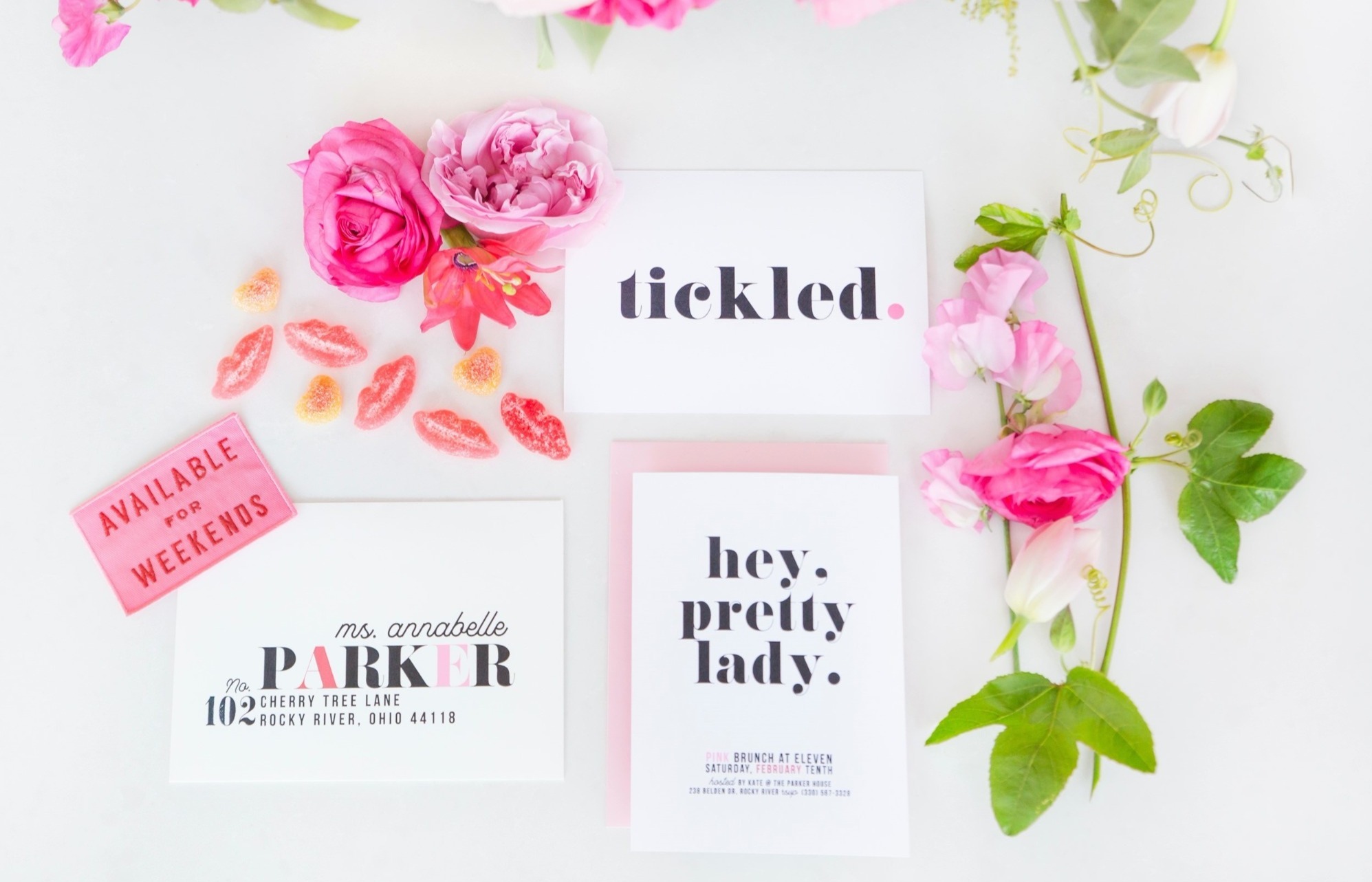 Invitation from Tickled Pink Valentine's Day Brunch styled by A Charming Fete | Black Twine