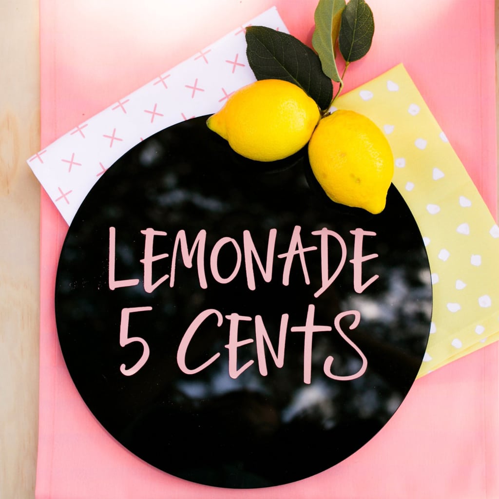 acrylic lemonade sign | midnight confetti