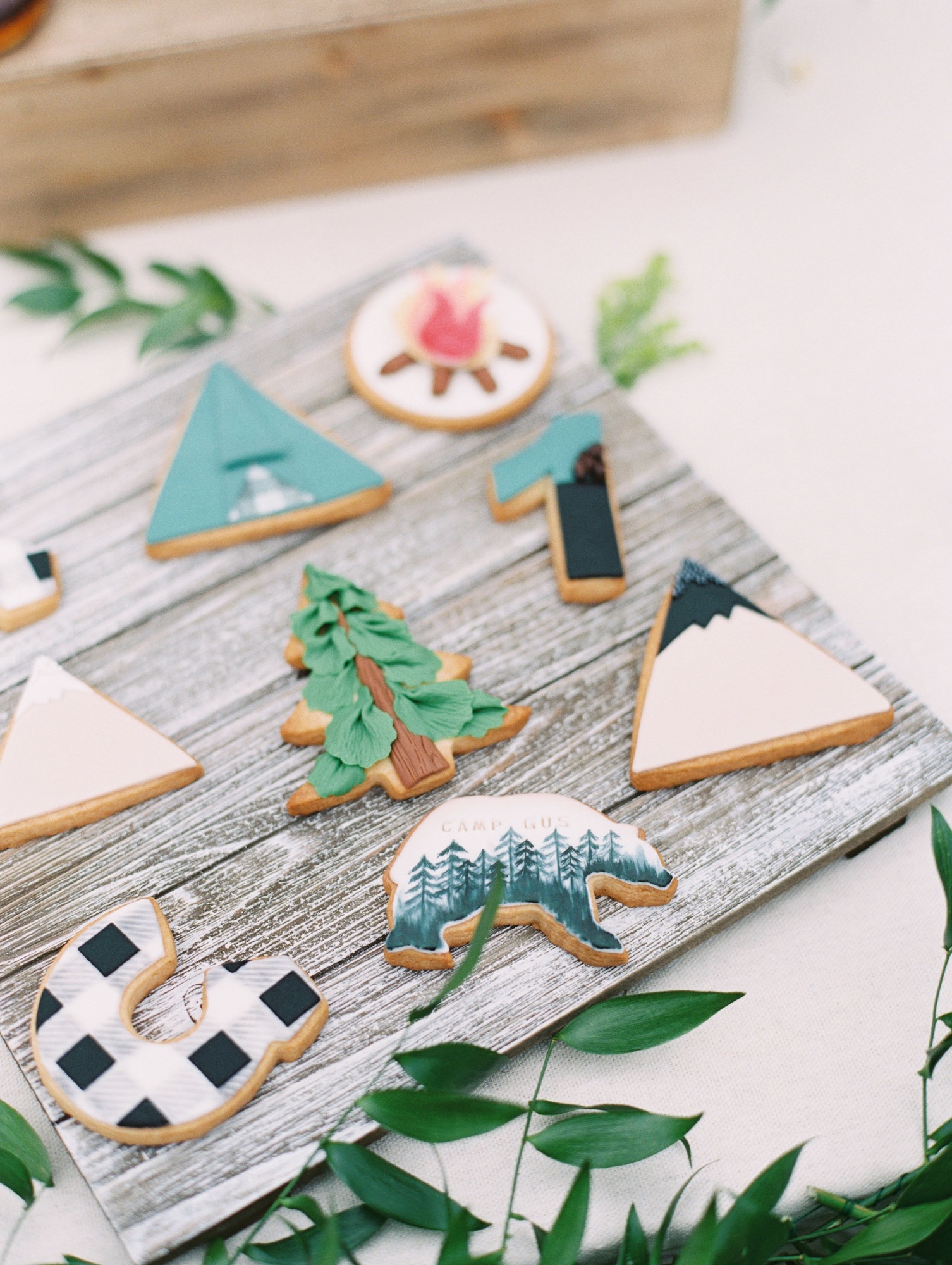Sugar Cookies from Classic Camping Birthday Party Styled by Deets & Things | Black Twine