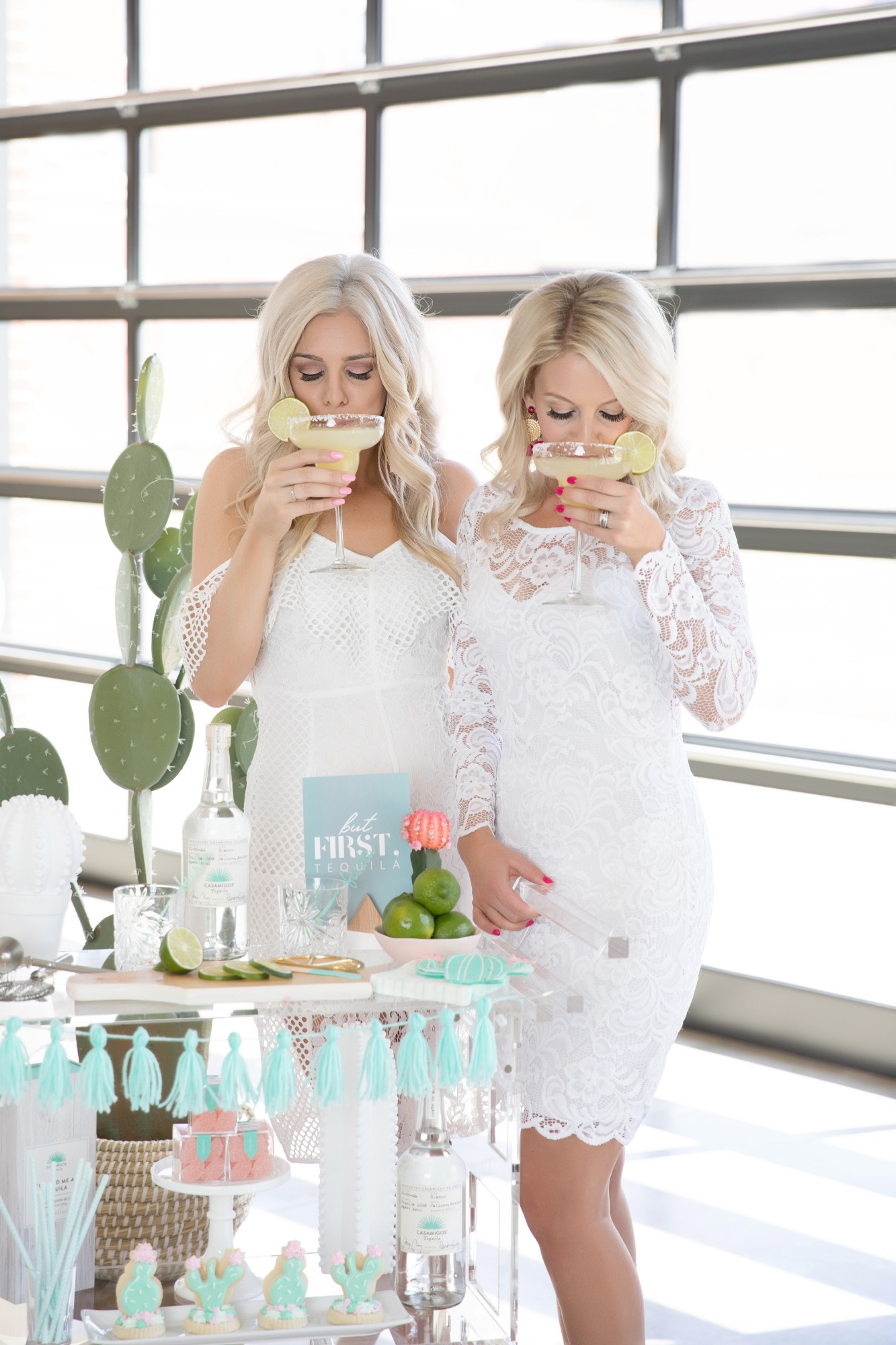 Margaritas and Bar Cart from Chic Floral Fiesta Styled by One Stylish Party | Black Twine
