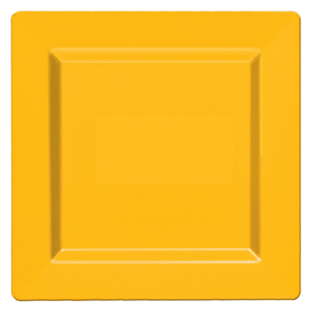 yellow square plates party city