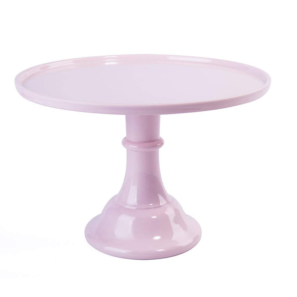 9" Pink Mosser Glass Cake Stand