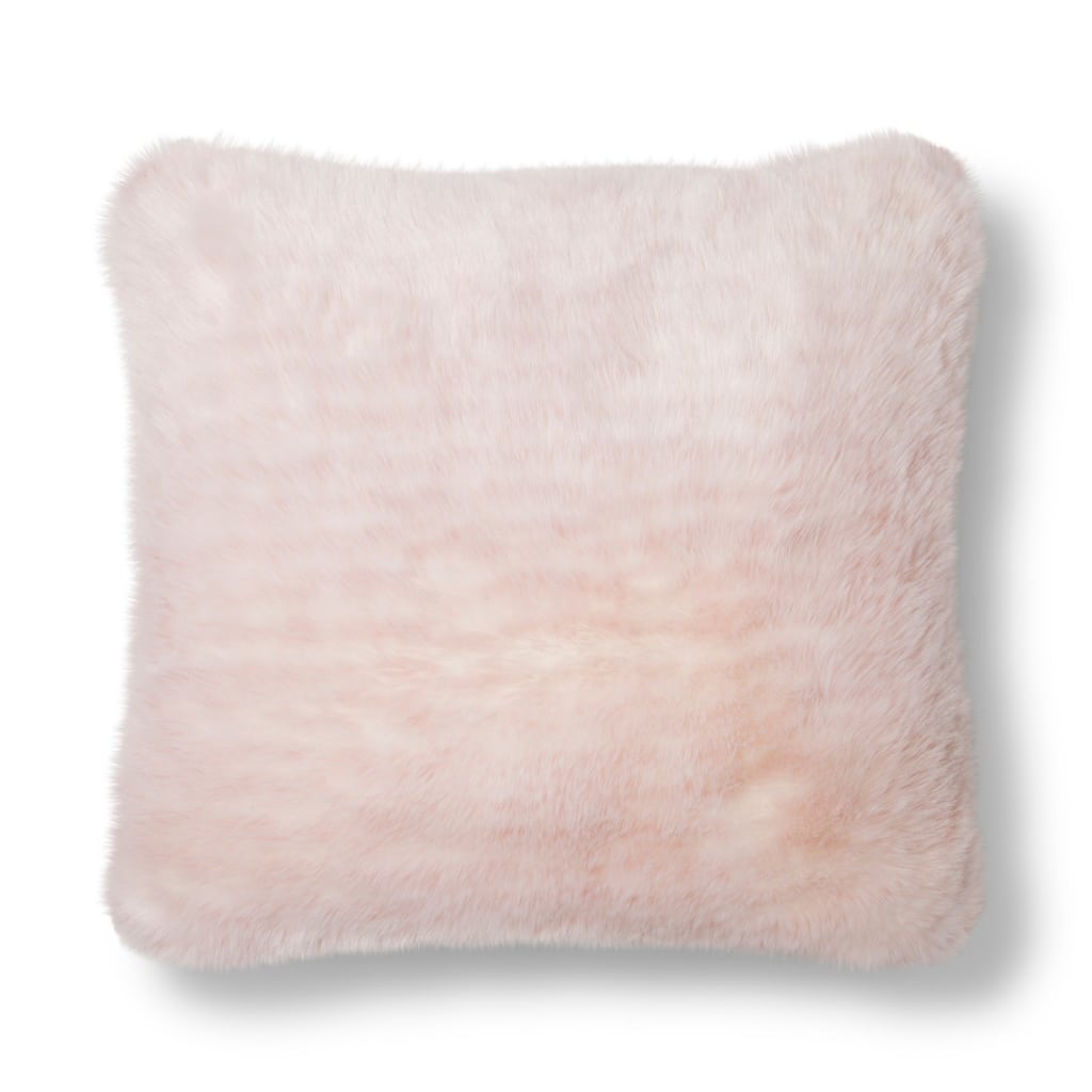 Pink Faux Fur Throw Pillow