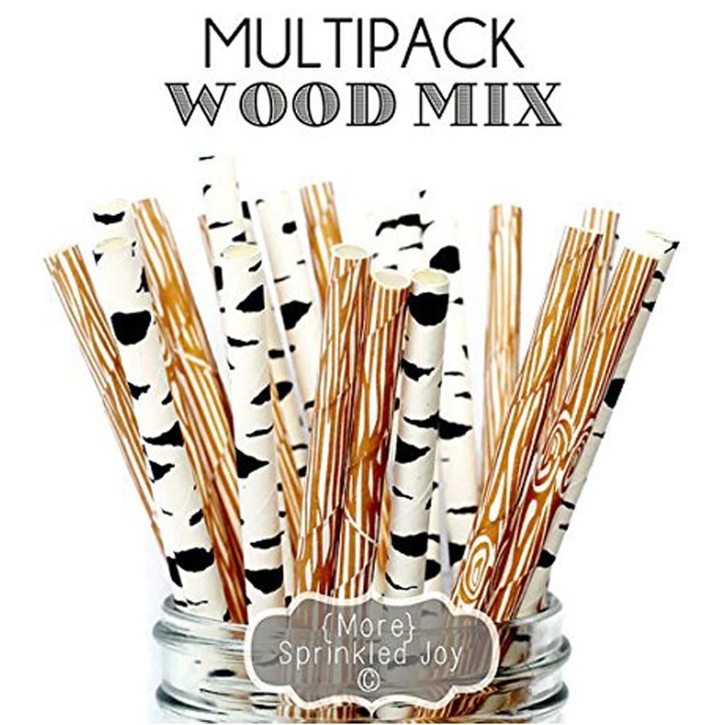 Drinking Paper Straws Wood Mix