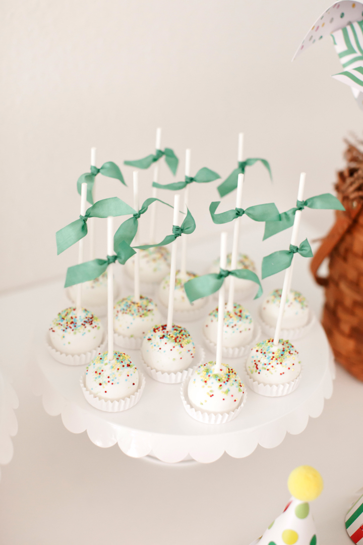Cake Pops from Up, Up, & Away Party Styled by Kiss Me Kate Studio | Black Twine