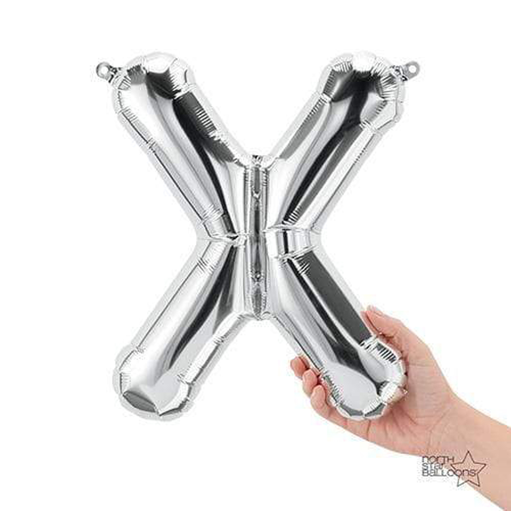 LETTER X - SILVER BALLOON from LA Balloons