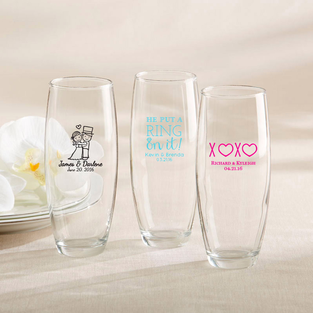 Personalized Stemless Flutes from Kate Aspen
