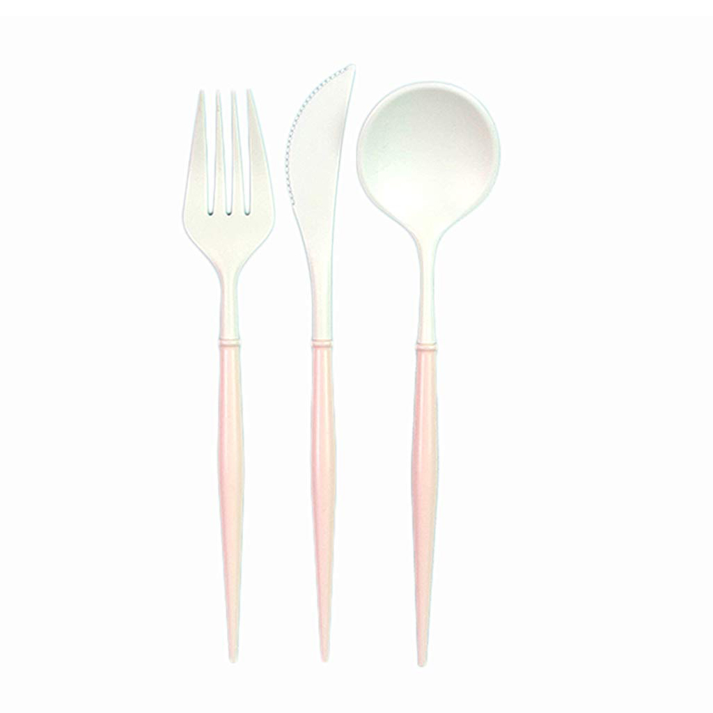 Pink & White Cutlery from Sophistiplate