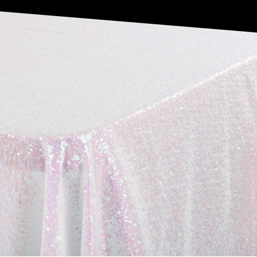 White Sequin Tablecloth from CV Linens