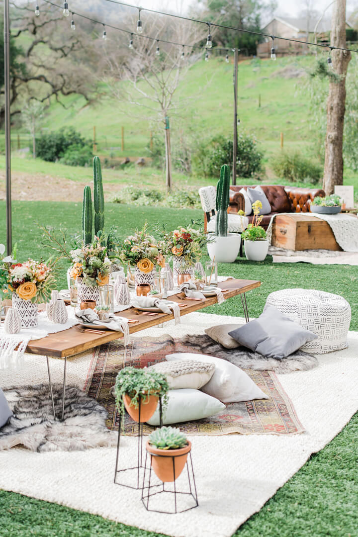 Tablescape from Stay Wild, My Child Baby Shower by The Revelry Co | Black Twine